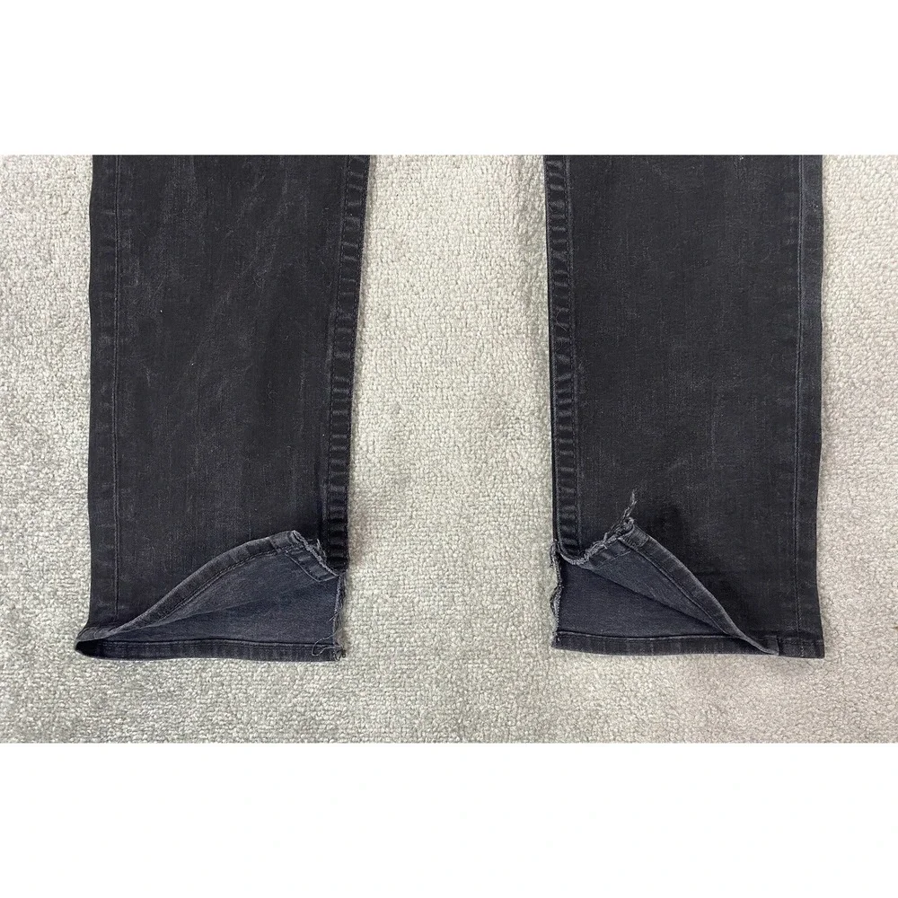True Religion Jeans Mens 42x33 Black Denim World Tour Rocco Relaxed Skinny Logo
